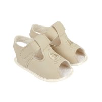 S052: Baby Boys Soft Soled Sandal-  Biscuit (Shoe Sizes: 0-3)